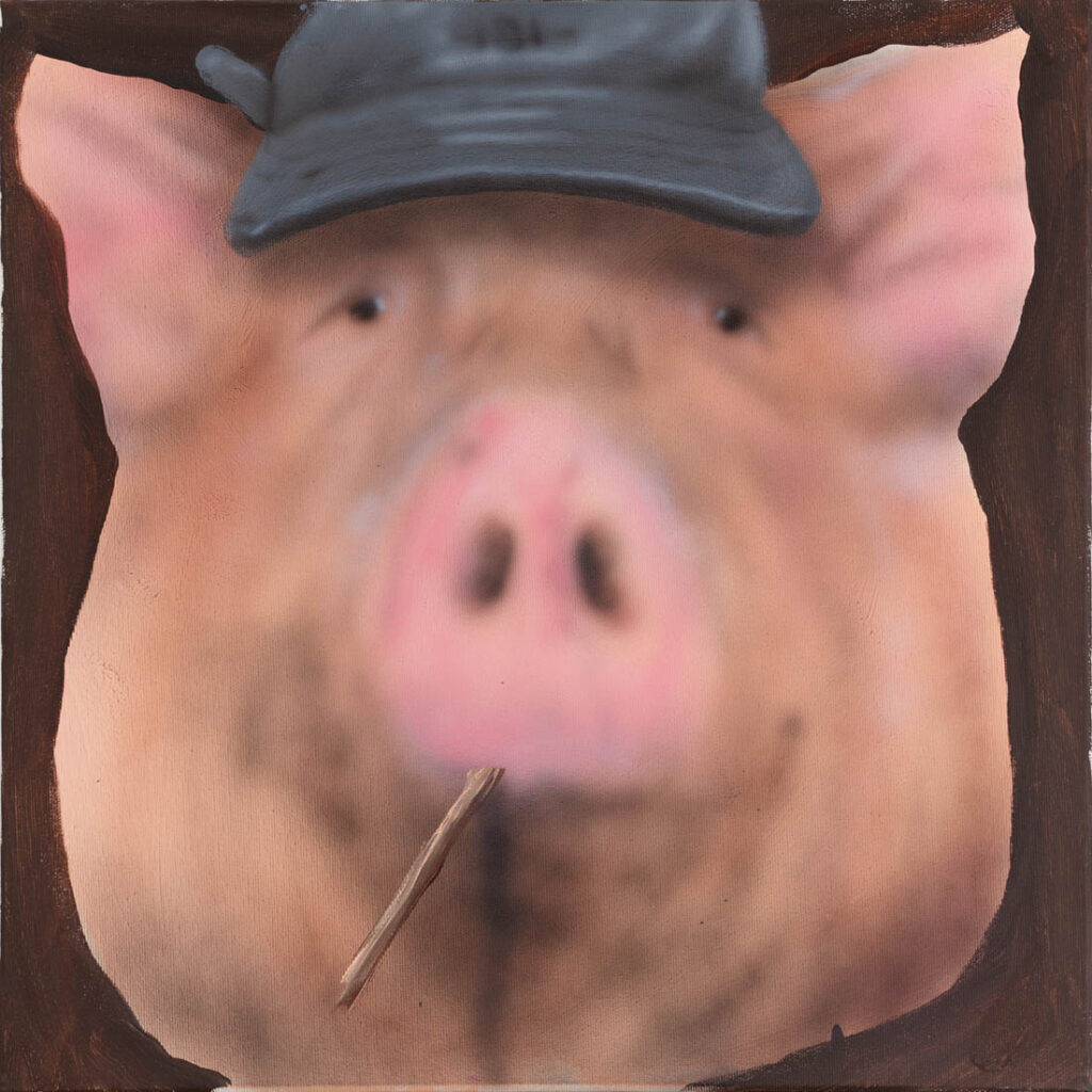 Martin Kačmarek,
Pig, 2021
Oil, acrylic and airbrush on canvas
50 x 50 cm